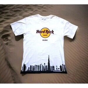 NWT Hard Rock Cafe Dubai Men's Classic City Skyline T-Shirt White XL